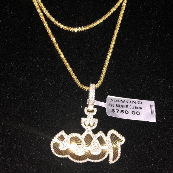Real Diamond Allah Pendant charm custom made .79ct appraisal included BEST GIFT! - Picture 4 of 8